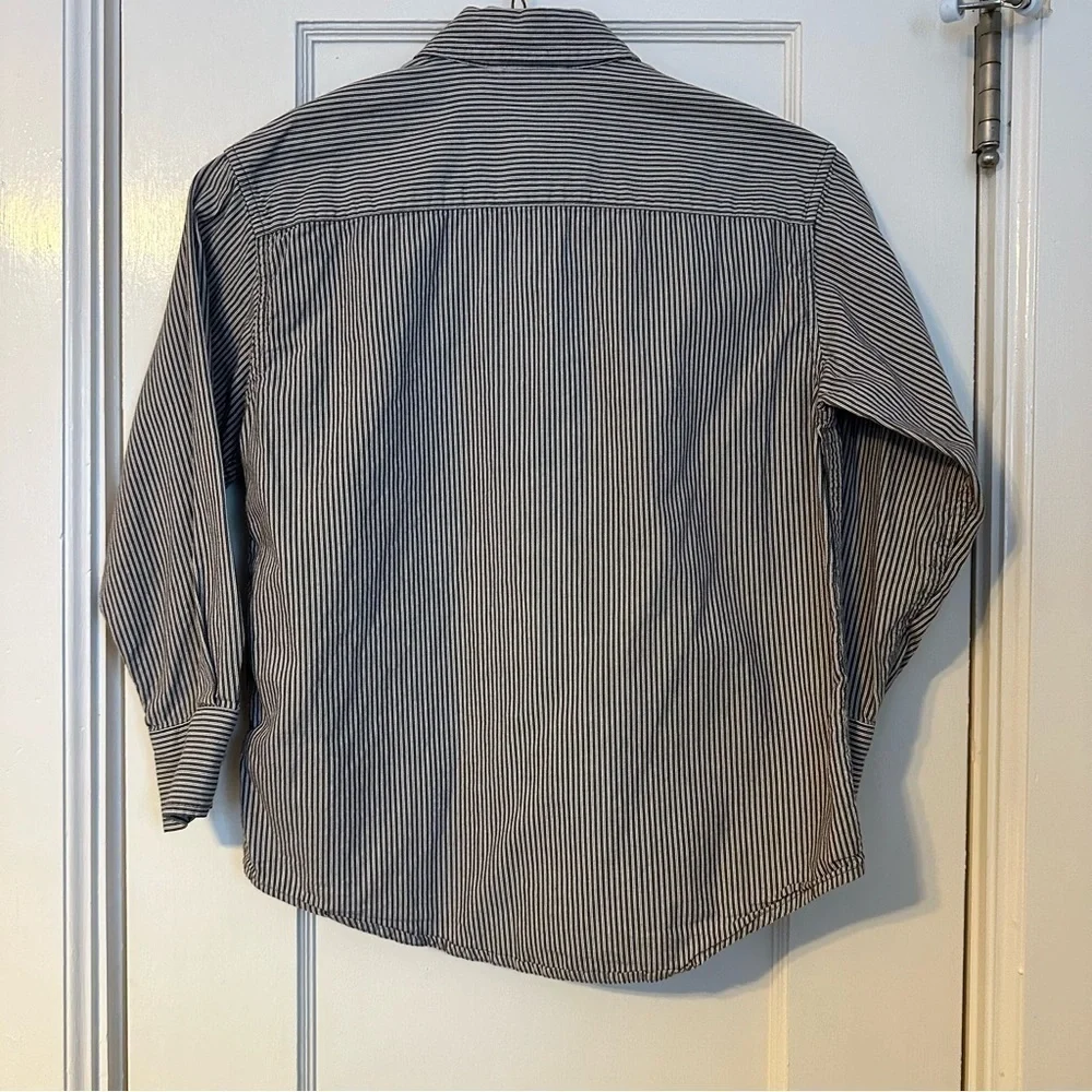 Gap Boy’s Shirt Brown & White Striped Button Down Size M